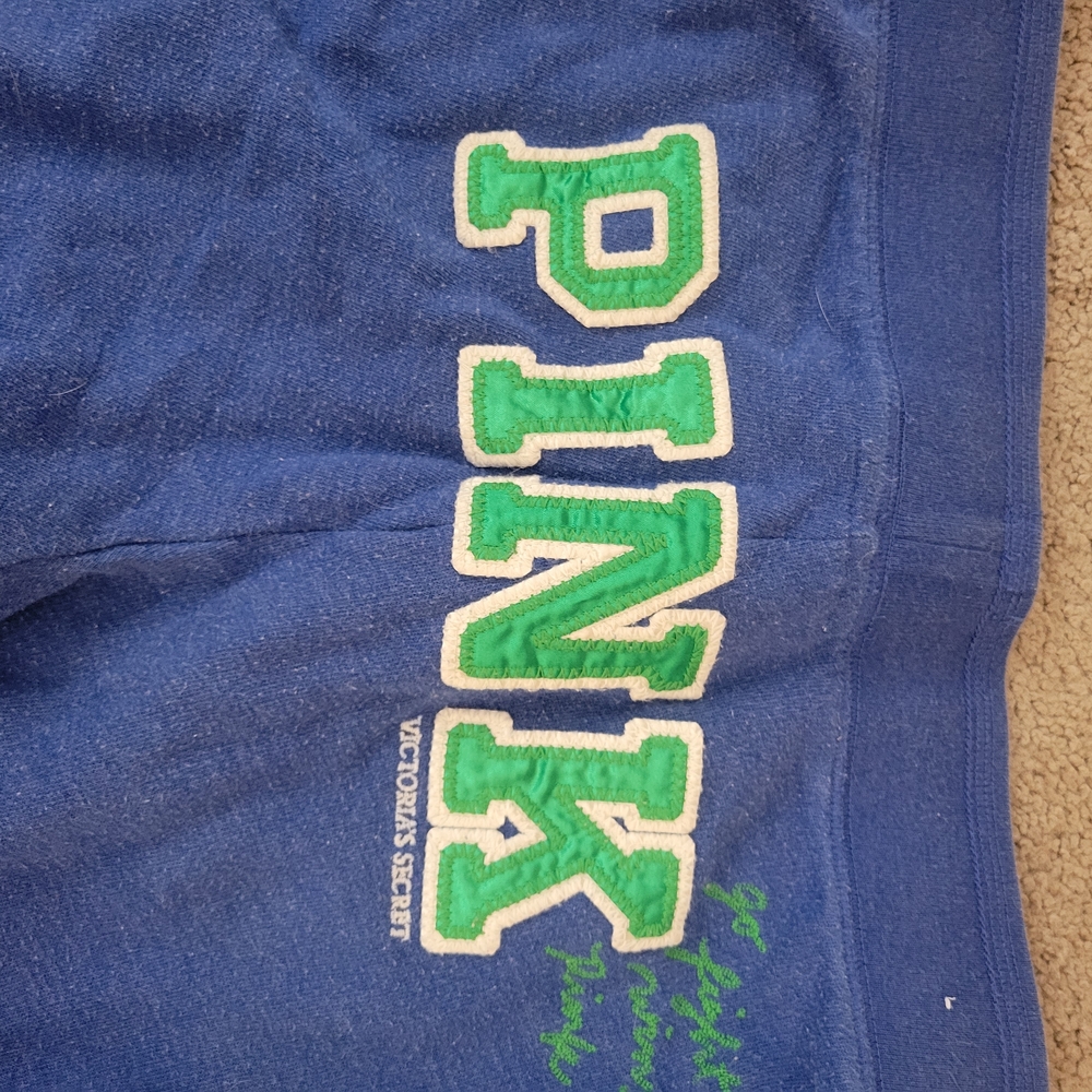 PINK Victoria's Secret Lime Green Henley with Blue Capri Sweatpants - Picture 4 of 6
